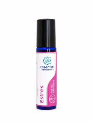 Roll On Estrés Essential Therapeutics sobre fondo blanco.
