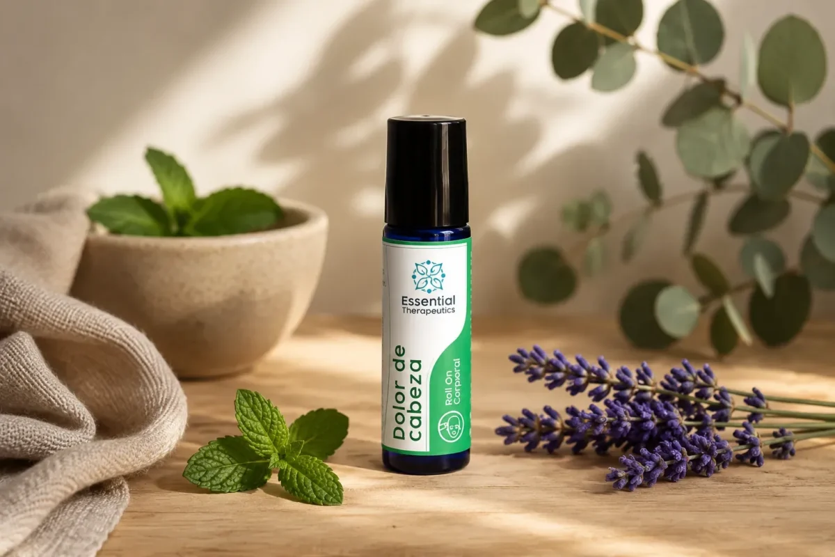Roll-on Dolor de Cabeza de Essential Therapeutics en un entorno natural