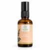 Brisa Bochornos de Essential Therapeutics de 50 ml en frasco ámbar con atomizador negro y etiqueta botánica color durazno.